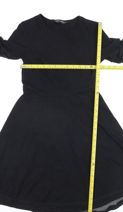 Dorothy Perkins Women's Black A-Line Knee Length Dress Size 8