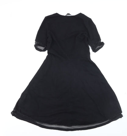 Dorothy Perkins Women's Black A-Line Knee Length Dress Size 8