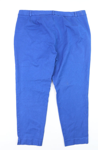 Marks and Spencer Women’s Blue Cotton Stretch Trousers Size 18 Regular
