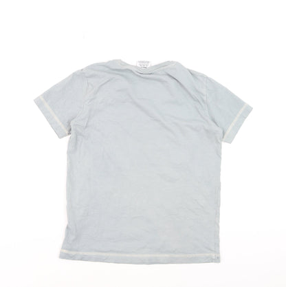 Champion Boys Blue Small Logo T-Shirt Short Sleeve Cotton Top