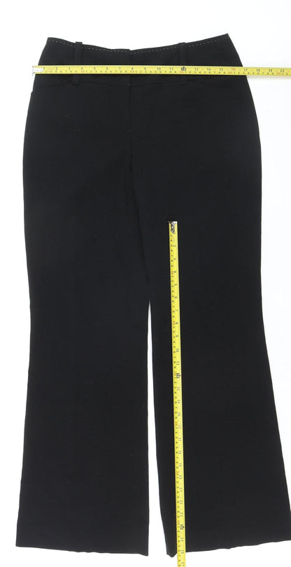 Next Women's Black Dress Pants Size 10 Regular Straight Leg Stretch