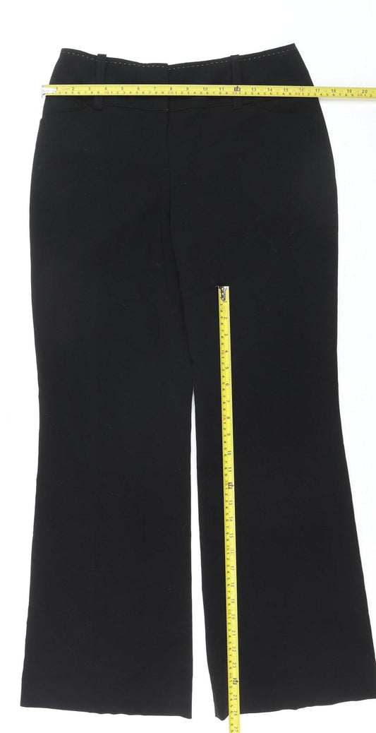 Next Women's Black Dress Pants Size 10 Regular Straight Leg Stretch