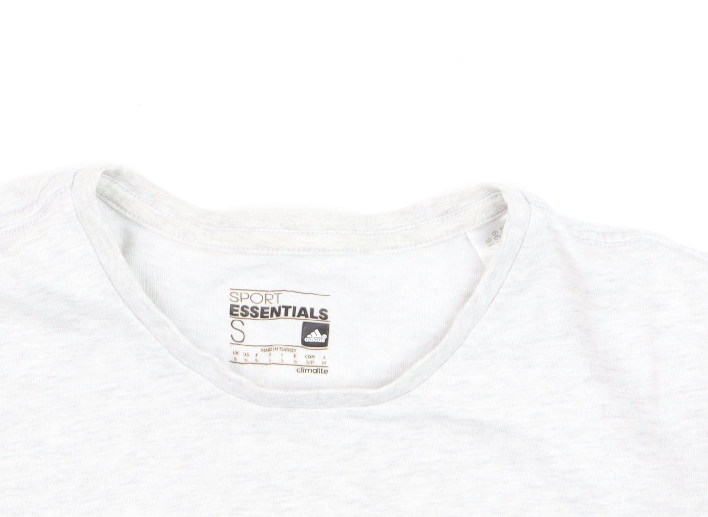 adidas Men's White Small Sport Essentials Climalite Graphic T-Shirt