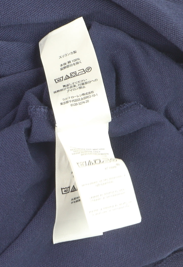 Ralph Lauren Men’s Blue Long Sleeve Custom Slim Fit Polo Shirt L