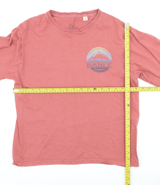 Blue 84 Men's Pink Cotton Banff Canada Long Sleeve Top Size S