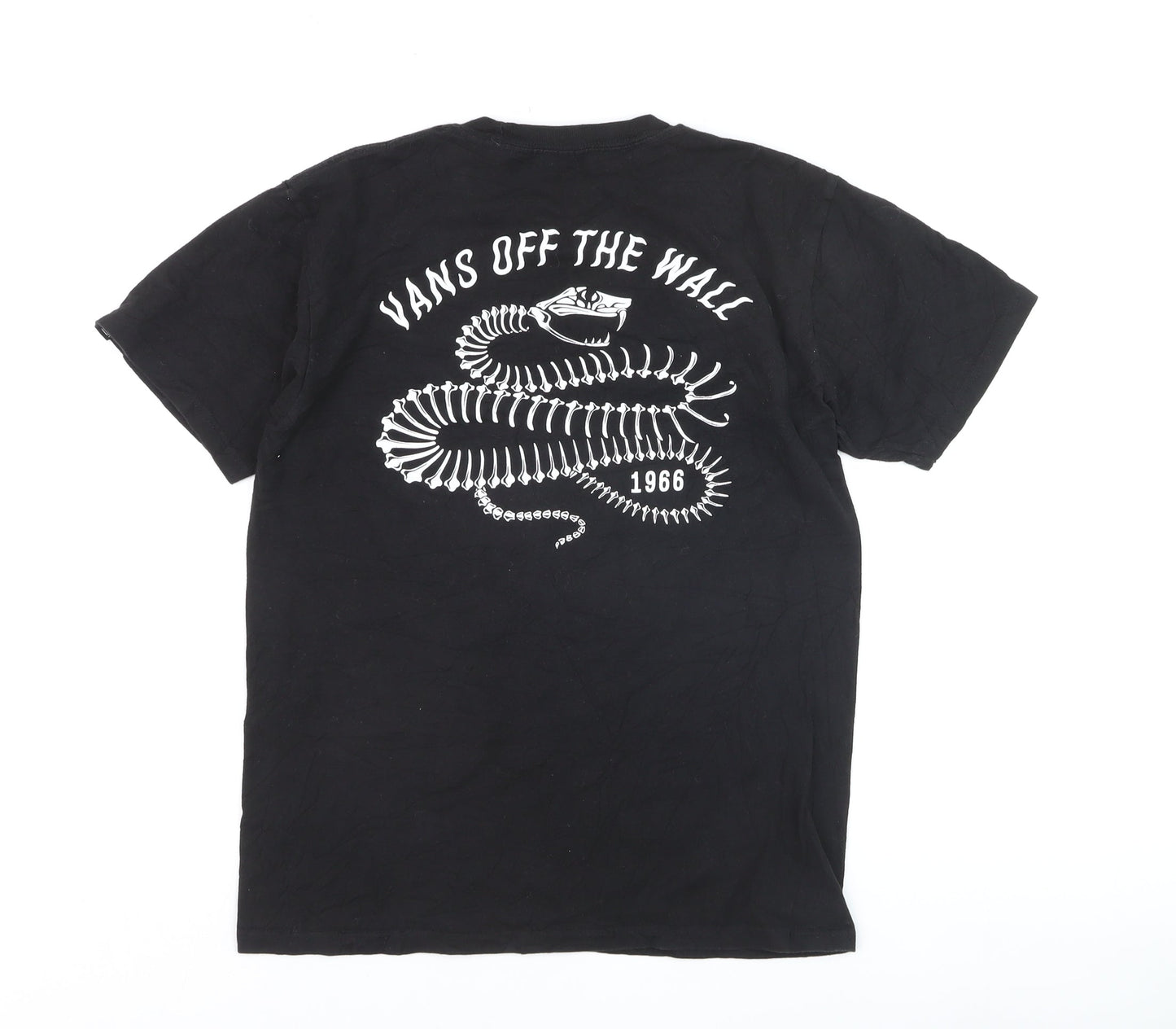 Vans Men's Black Classic Fit Skull Graphic T-Shirt Size S