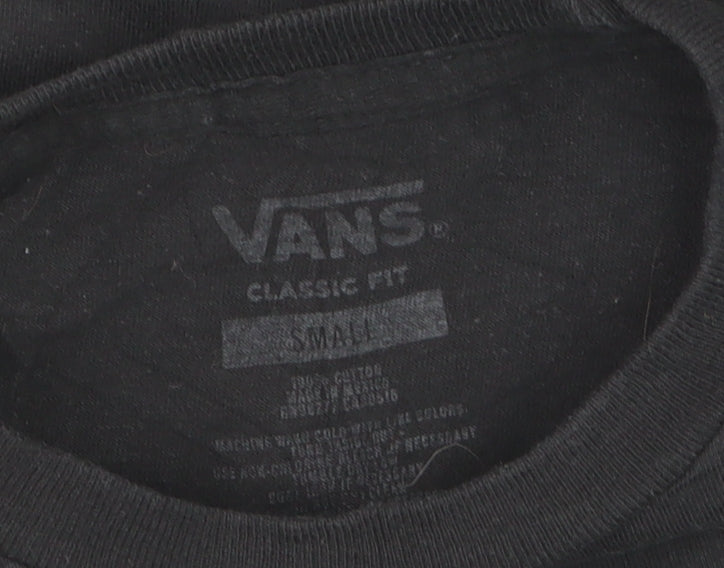 Vans Men's Black Classic Fit Skull Graphic T-Shirt Size S