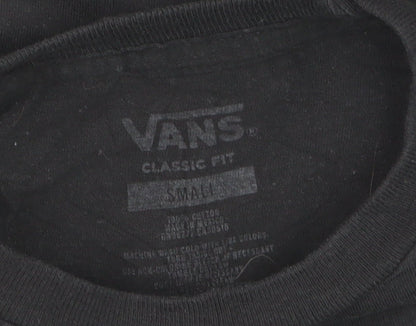 Vans Men's Black Classic Fit Skull Graphic T-Shirt Size S