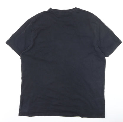 Ben Sherman Men's Black Cotton Crew Neck XL Pocket T-Shirt