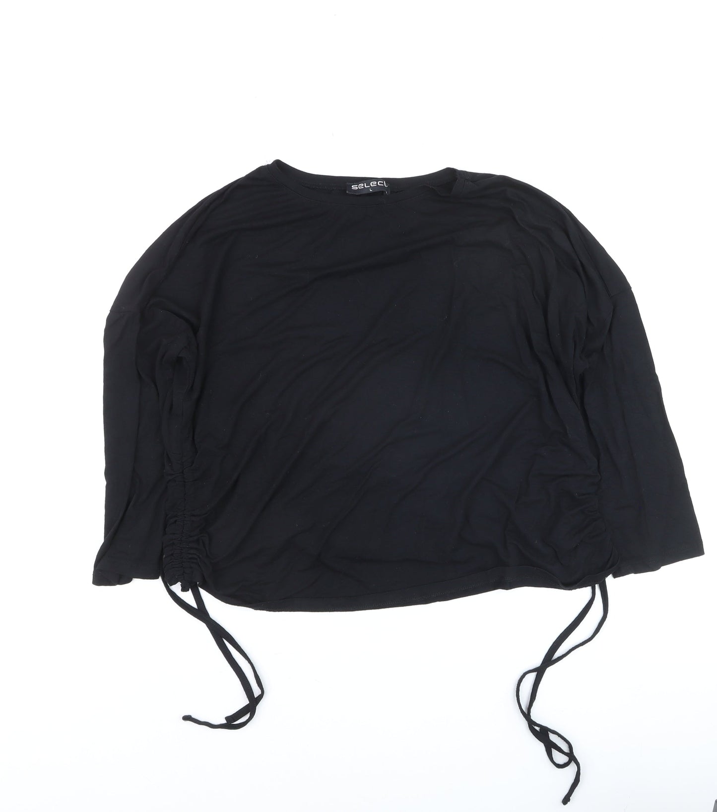 Select Women Black Long Sleeve Stretch Jersey Top L