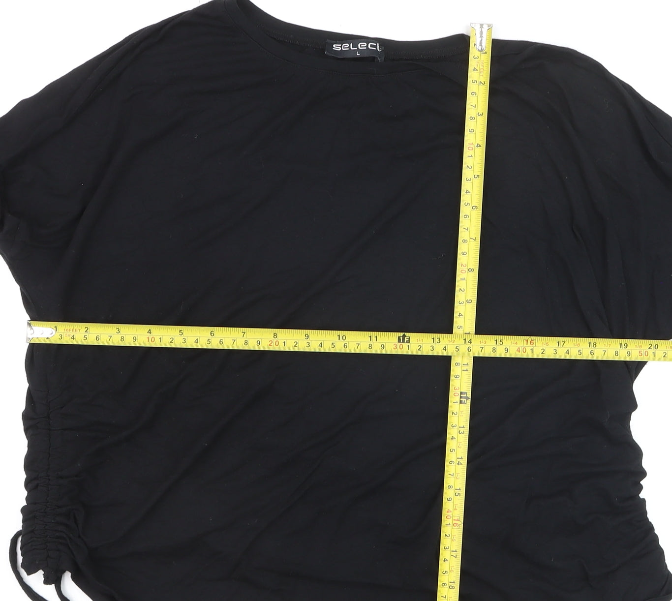 Select Women Black Long Sleeve Stretch Jersey Top L