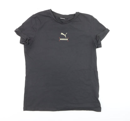 Puma Women's Black Cotton Basic Crew Neck T-Shirt M