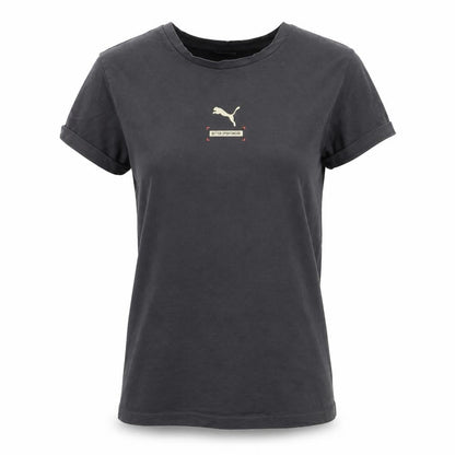 Puma Women's Black Cotton Basic Crew Neck T-Shirt M