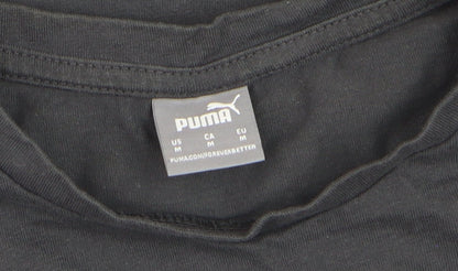 Puma Women's Black Cotton Basic Crew Neck T-Shirt M