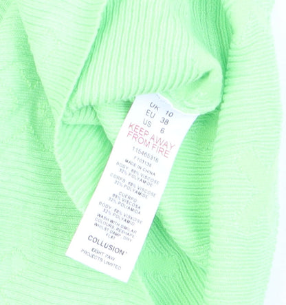 Collusion Women's Green One Shoulder Camisole Tank Top Size 10