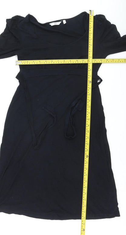 New Look Women Black Size 8 Fit & Flare Long Sleeve Dress