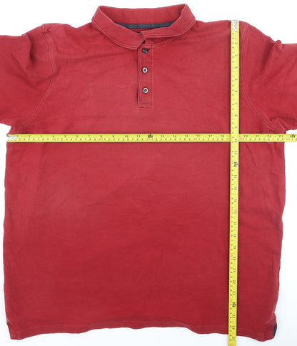 Maine New England Men's Red Cotton Polo Shirt Size L
