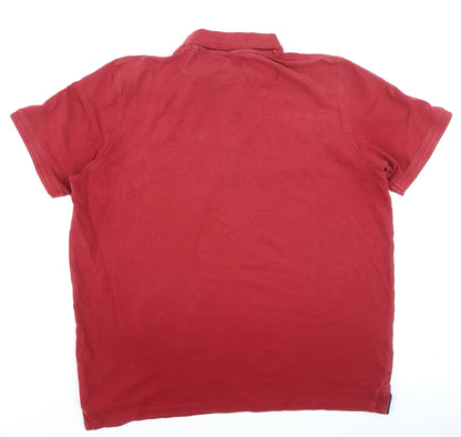 Maine New England Men's Red Cotton Polo Shirt Size L