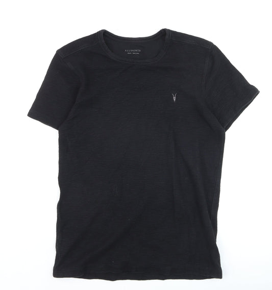 AllSaints Men's Black Cotton Crew Neck Short Sleeve T-Shirt Size S