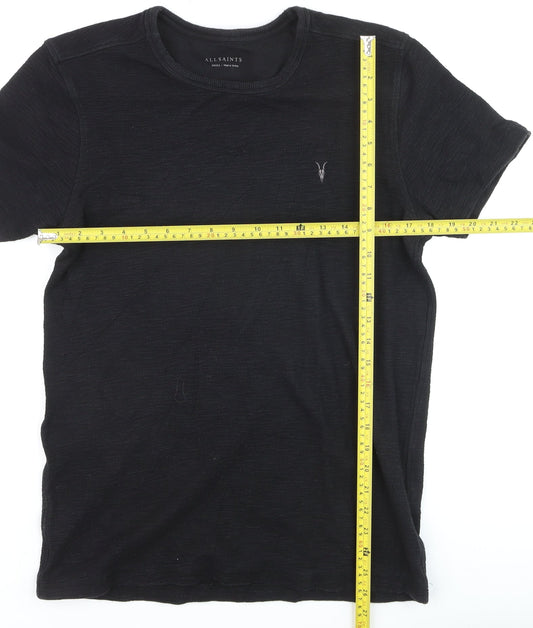 AllSaints Men's Black Cotton Crew Neck Short Sleeve T-Shirt Size S
