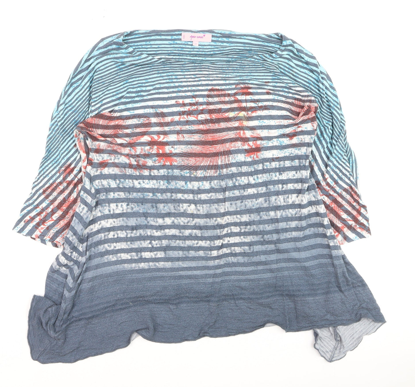 Marks and Spencer Per Una Women’s Multicoloured Striped Tunic Blouse Size 12