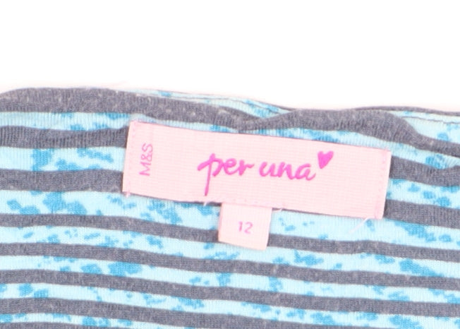 Marks and Spencer Per Una Women’s Multicoloured Striped Tunic Blouse Size 12