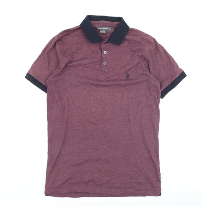 French Connection Men's Red Polo Shirt Size M Cotton Blend