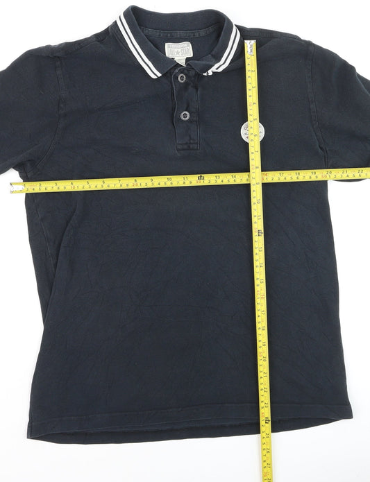 Converse All Star Men's Black Cotton Polo Shirt M Short Sleeve