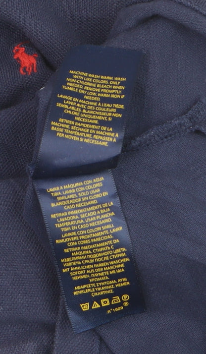 Ralph Lauren Boys Navy Blue Polo Shirt Size 5 Years Classic Cotton Short Sleeve