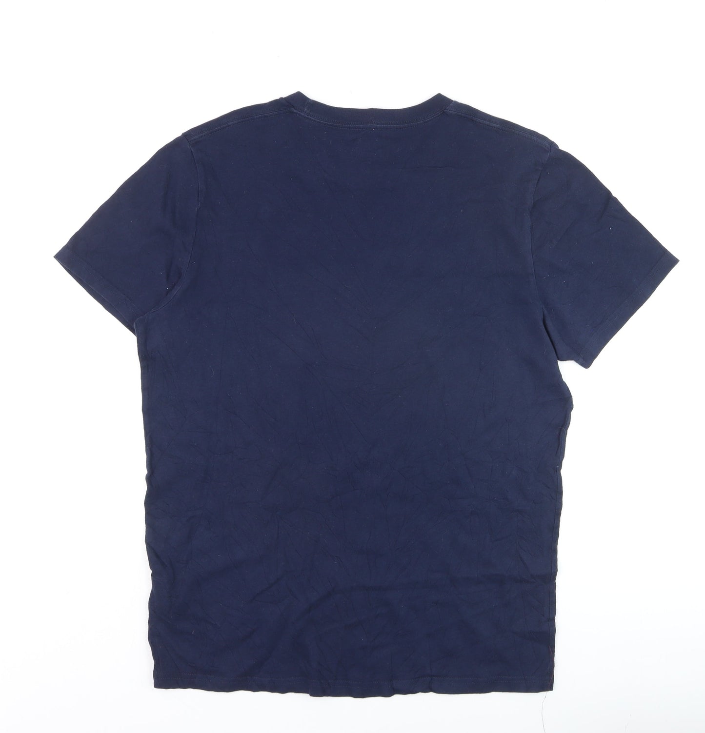 Hollister Men Blue Slim Fit Crew Neck Cotton T-Shirt M