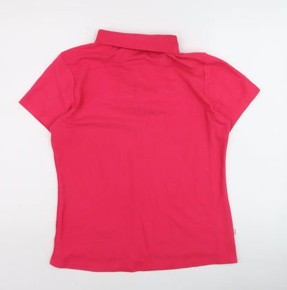 LA Gear Women's Pink Polo Shirt Size 16 Short Sleeve Cotton