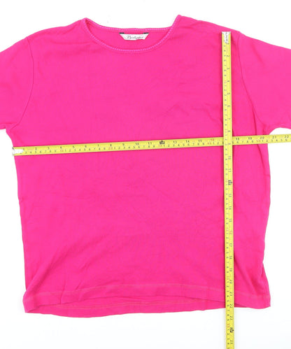 Berkertex Women’s Pink Cotton Short Sleeve Crew Neck T-Shirt Size 14