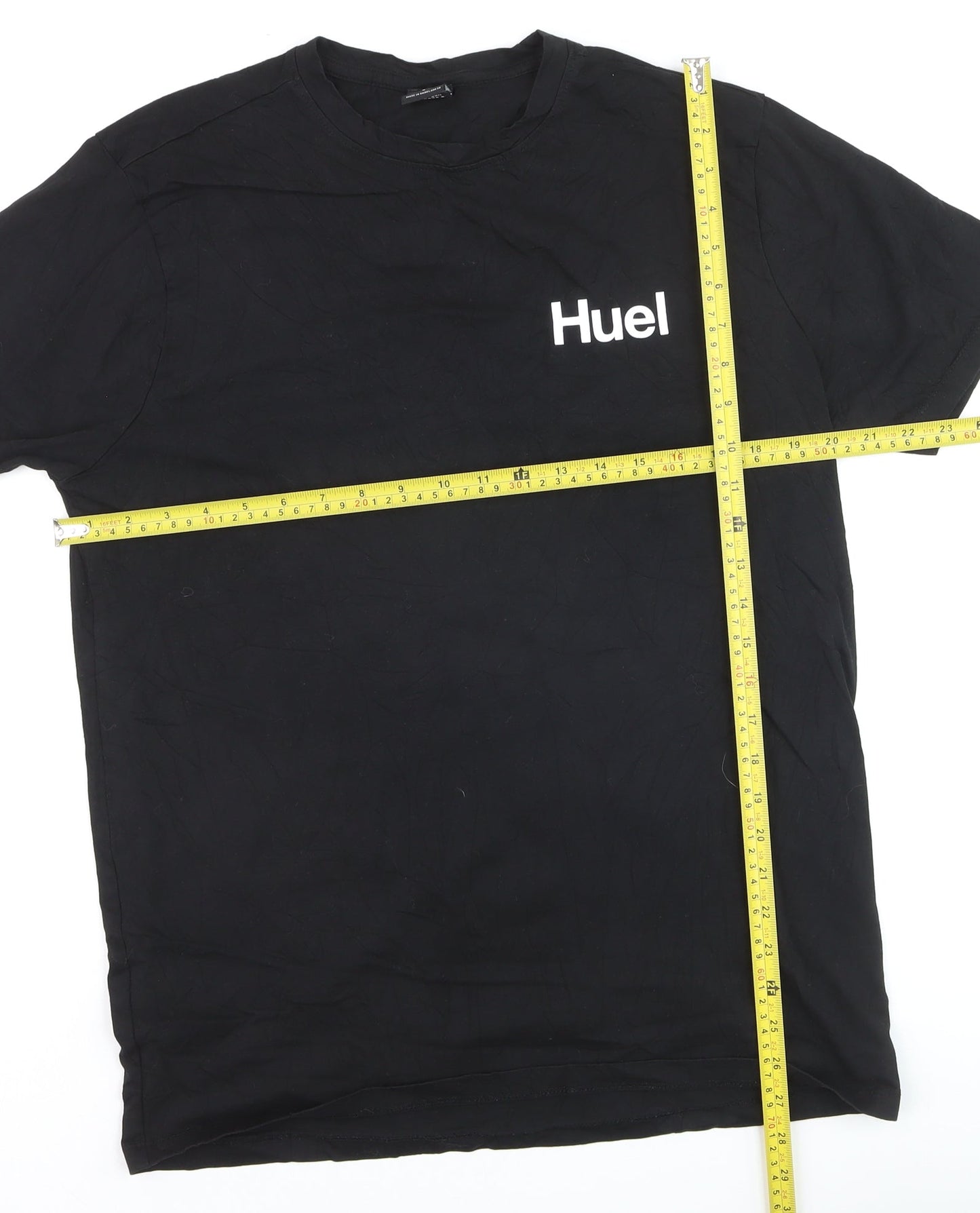 Huel Men's Black Crew Neck Cotton Blend Short Sleeve T-Shirt Size L