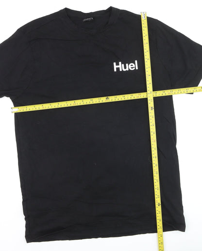 Huel Men's Black Crew Neck Cotton Blend Short Sleeve T-Shirt Size L