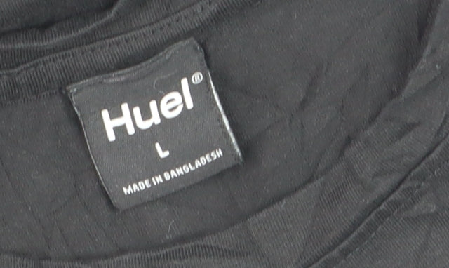 Huel Men's Black Crew Neck Cotton Blend Short Sleeve T-Shirt Size L