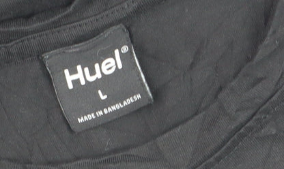 Huel Men's Black Crew Neck Cotton Blend Short Sleeve T-Shirt Size L