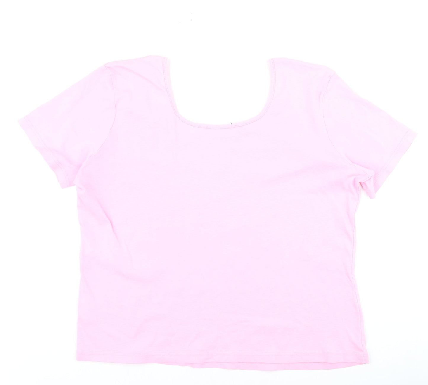 Betty Barclay Womens Pink Basic Short Sleeve Cotton T-Shirt Size 18