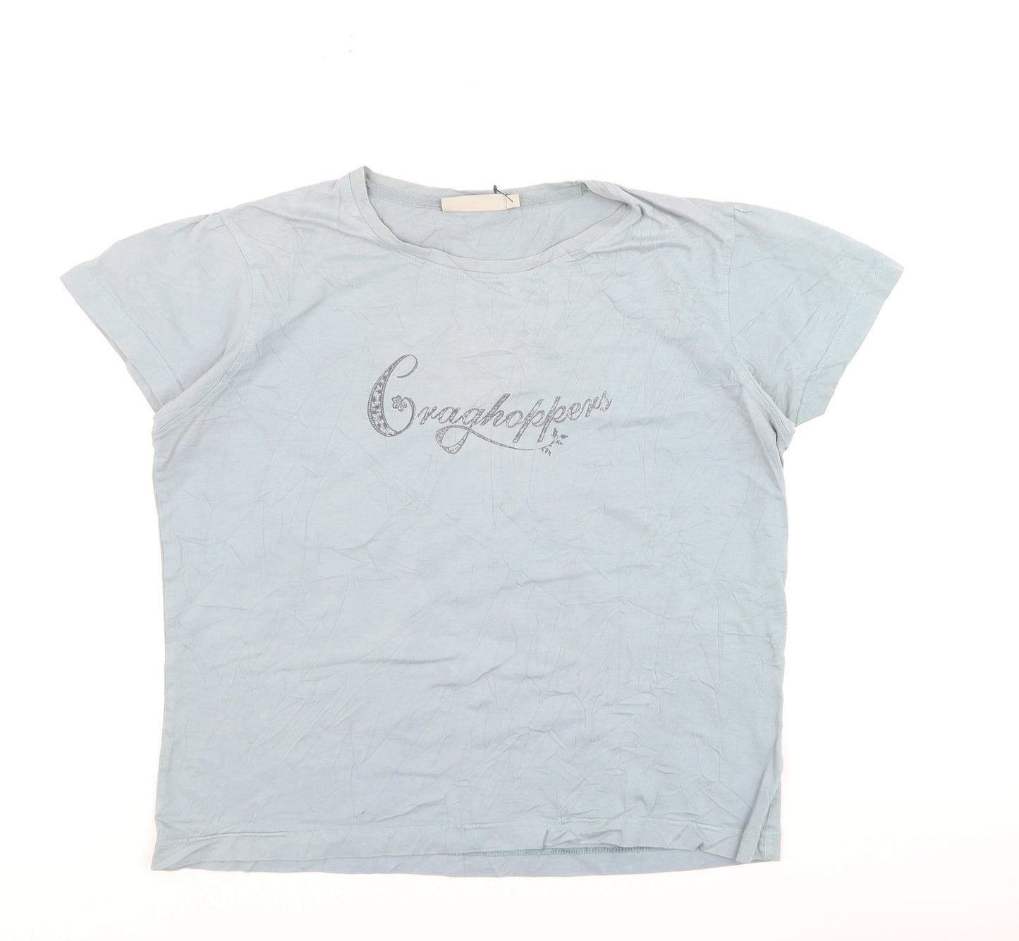 Craghoppers Women Blue Regular Fit Cotton T-Shirt UK 12