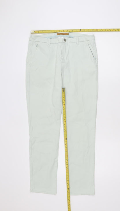 Zendra Women’s Beige Straight Leg Cotton Jeans Size 14