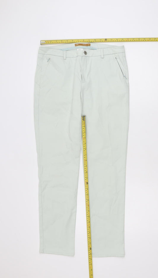 Zendra Women’s Beige Straight Leg Cotton Jeans Size 14