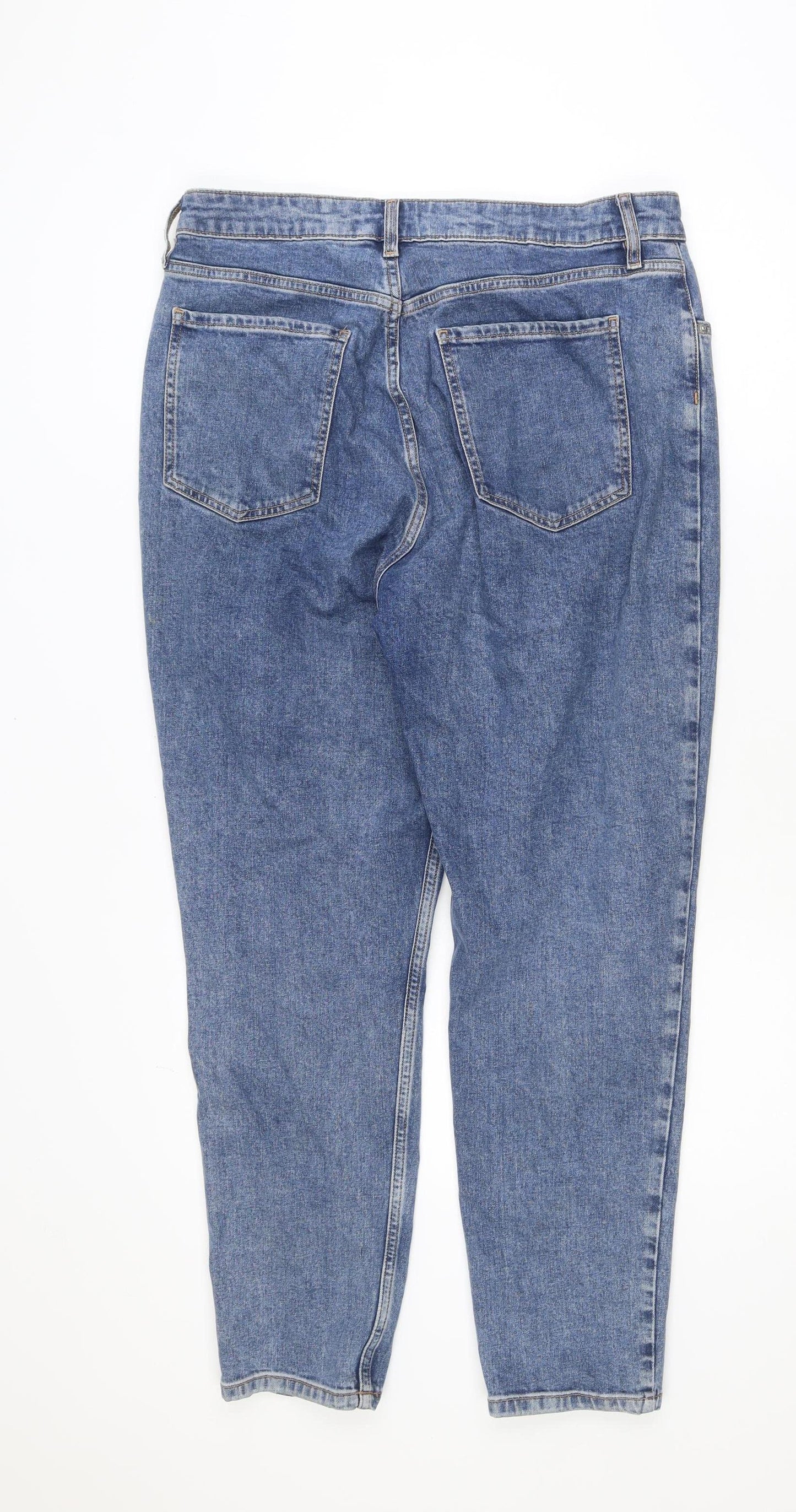 F&F Women’s Blue High Rise Mom Jeans Size 16 Regular Fit