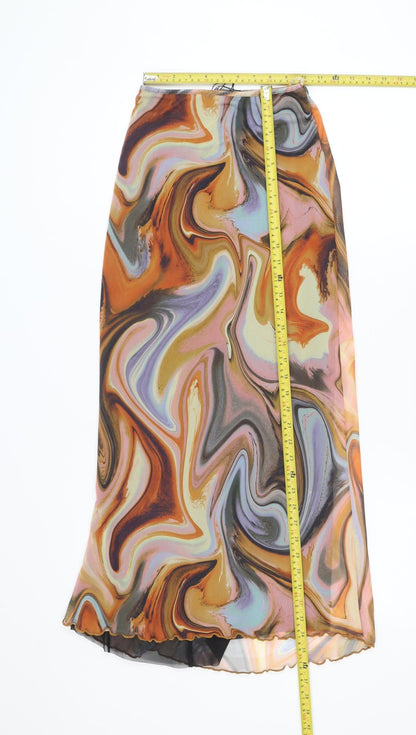 Zara Women Multicoloured Midi Straight Skirt Size 8 Art Print