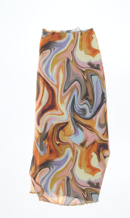 Zara Women Multicoloured Midi Straight Skirt Size 8 Art Print