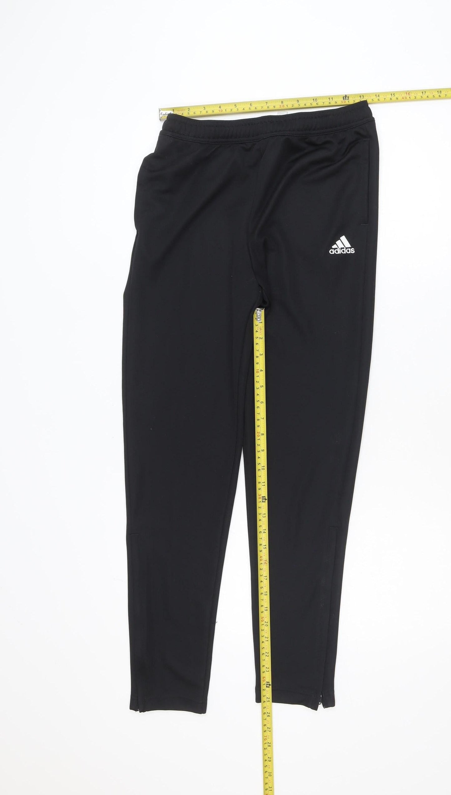 Adidas Boys Black Jogger Trousers 13-14 Years Elastic Waist Sportswear