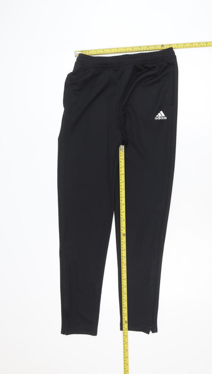 Adidas Boys Black Jogger Trousers 13-14 Years Elastic Waist Sportswear