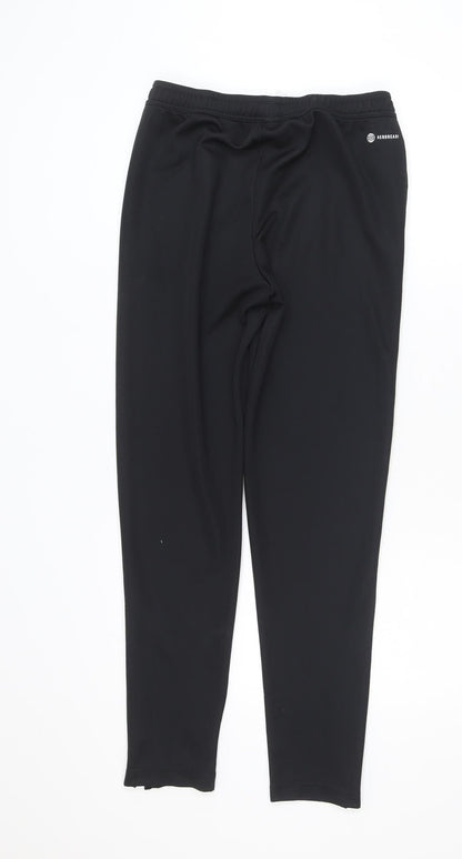 Adidas Boys Black Jogger Trousers 13-14 Years Elastic Waist Sportswear