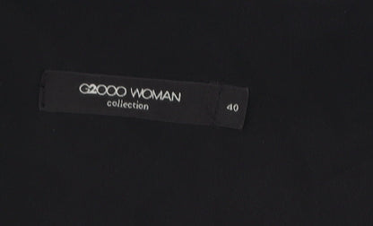 G2000 Women Black Ruffle Layered Chiffon Slip Dress Size 12