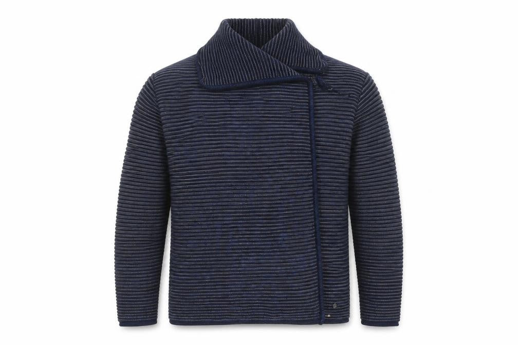 Cecil Men's Blue Striped Hooded Pullover Jumper Size S