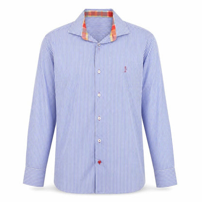 6th Sense Blue Striped Long Sleeve Cotton Button-Up Shirt L