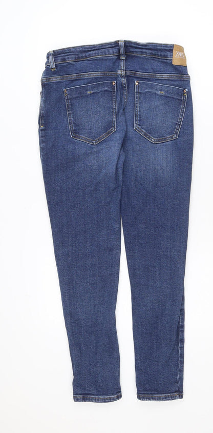 Zara Women Blue Skinny Denim Jeans Size 14 Slim Fit